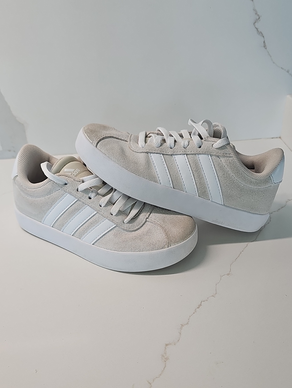 Adidas Boys Sneakers Size 12 | Cream Suede Classic Lace-Up Shoes